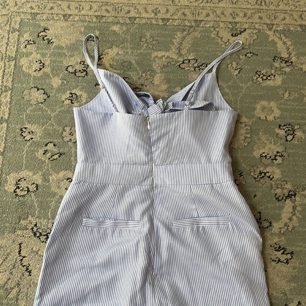 Cute Stripped wide leg Jumpsuit- worn 1 time- XS- purchased at Saks - Picture 7 of 9